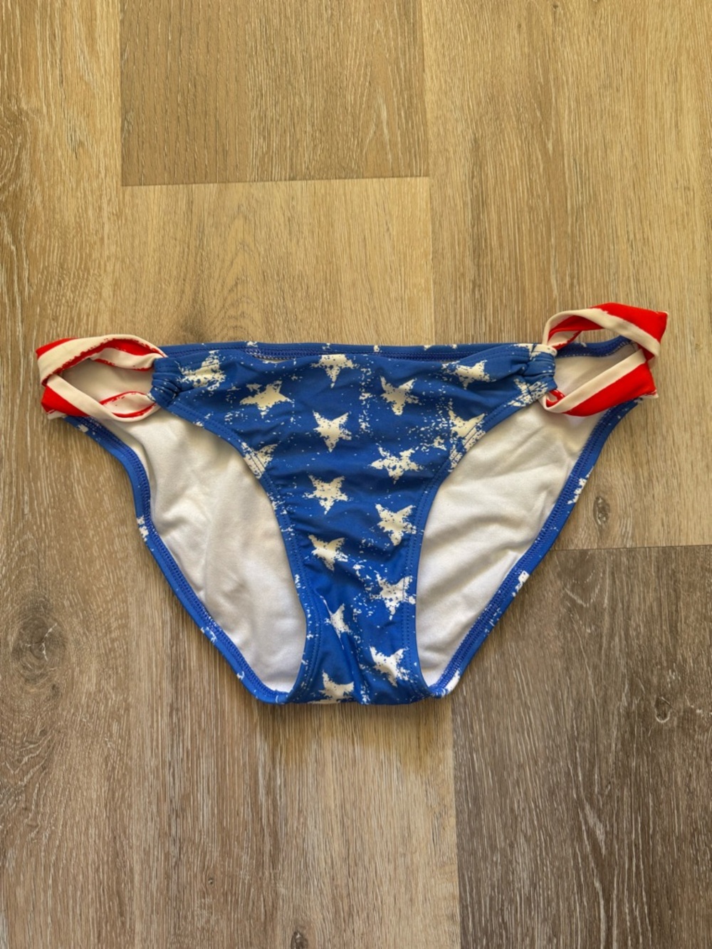 Xhilaration Blue and White Splash Print Bikini Bottom